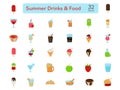 Summer Drinks & Food Colorful Icon In Flat Style Royalty Free Stock Photo