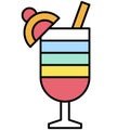 Summer drinks icon, Summer vacation related vector