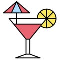 Summer drinks icon, Summer vacation related vector