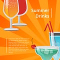 Summer Drinks Poster Fresh Summertime Cocktails Royalty Free Stock Photo