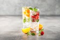 Summer drinks with strawberry and orange Royalty Free Stock Photo