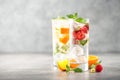 Summer drinks with strawberry and orange Royalty Free Stock Photo