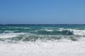 Summer end sea storm on the beach