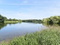 Summer day beside the water in the English countryside