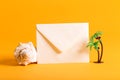 Summer envelope travel postcard theme