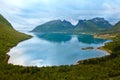 Summer Ersfjord night view (Norway, Senja).