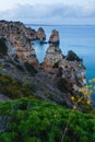 Summer evening Atlantic ocean rocky coast, Portugal.