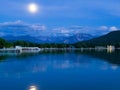 Summer evening on Lake Woerther, Carinthia, Austria Royalty Free Stock Photo