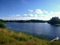 Summer evening on the river bank.