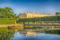 Summer evening view of the upper Peterhof Park, located in Saint Petersburg Royalty Free Stock Photo