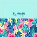 Summer exotic and tropic background design.