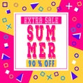 Summer extra sale banner for booklet, flyer, poster, advertising logo