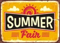 Summer fair retro tin sign design concept