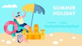 Summer Family Holidays Vector Banner Template Royalty Free Stock Photo