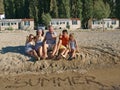 Summer family thumbs up Royalty Free Stock Photo