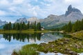 Summer Federa lake with Dolomites peak, Cortina D`Ampezzo, Dolomites, Italy