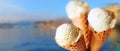 Summer feeling with ice cream Royalty Free Stock Photo