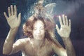 Summer feeling. Woman under water. Royalty Free Stock Photo