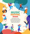 Summer fest, concept of live music festival, jazz and rock, food street fair, family fair, event poster and banner Royalty Free Stock Photo