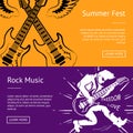 Summer Fest and Rock Music Collection of Banners