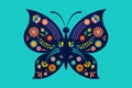 Summer festival, fair with patterned butterfly - vector background
