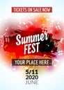 Summer festival flyer design template. Summer poster flyer template colorful design