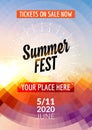 Summer festival flyer design template. Summer poster flyer template colorful design Royalty Free Stock Photo