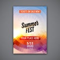 Summer festival flyer design template. Summer poster flyer template colorful design Royalty Free Stock Photo