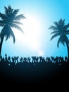 Summer festival with palm trees