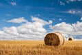 Summer Field with bale of straw