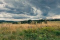 Summer field with dramatic clouds, Czechia, Czech Canada, Lipnice Royalty Free Stock Photo