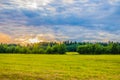 Summer field landscape. Russian open spaces. Field and sky field background Royalty Free Stock Photo