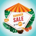 Summer final sale banner with colorful summer elements
