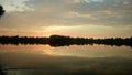 Summer, fishing, riverbank, sunset, nature