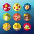 Summer flat icon set