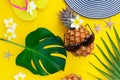 Summer flat lay scenery Royalty Free Stock Photo