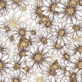 Summer floral pattern with daisies Royalty Free Stock Photo