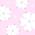 summer floral pattern on pink background