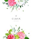 Summer floral vector design vertical frame Royalty Free Stock Photo