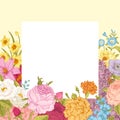 Summer floral vintage vector background. Royalty Free Stock Photo