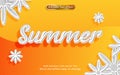Summer flower editable text effect Royalty Free Stock Photo