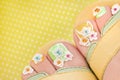 Summer flower pedicure. Royalty Free Stock Photo