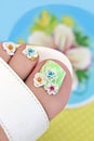 Summer flower pedicure. Royalty Free Stock Photo