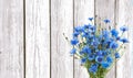 Summer Flowers background with Bouquet of Blue Cornflower Royalty Free Stock Photo