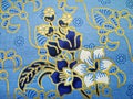 Summer flowers blue seamless pattern asian style blooming on white background Royalty Free Stock Photo