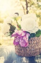 Summer flowers in dusk light