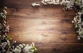 Summer Flowers on wood texture background with copyspace Royalty Free Stock Photo