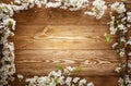 Summer Flowers on wood texture background with copyspace Royalty Free Stock Photo