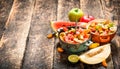 Summer food . Salad of tropical fruits. Royalty Free Stock Photo