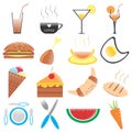 Summer foodstuff symbols and signs